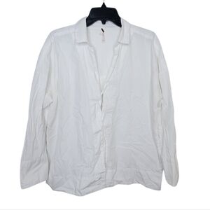 Free People Boho Cotton Tie Shirt White Medium